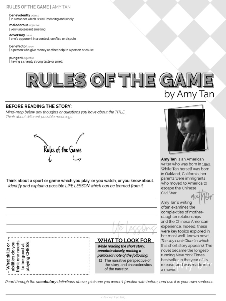 Analyzing Amy Tan's "Rules of the Game" | PDF | Narration | Narrative