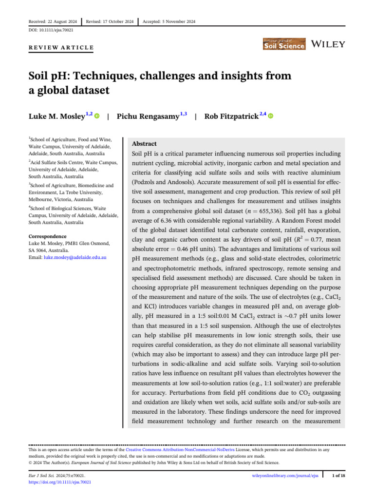 Global Soil pH: Measurement Techniques & Insights | PDF | Soil | Ph