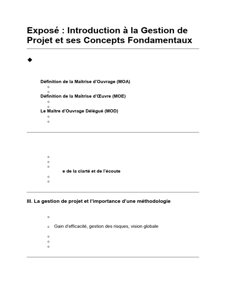 Introduction à la Gestion de Projet | PDF | Gestion de projet ...