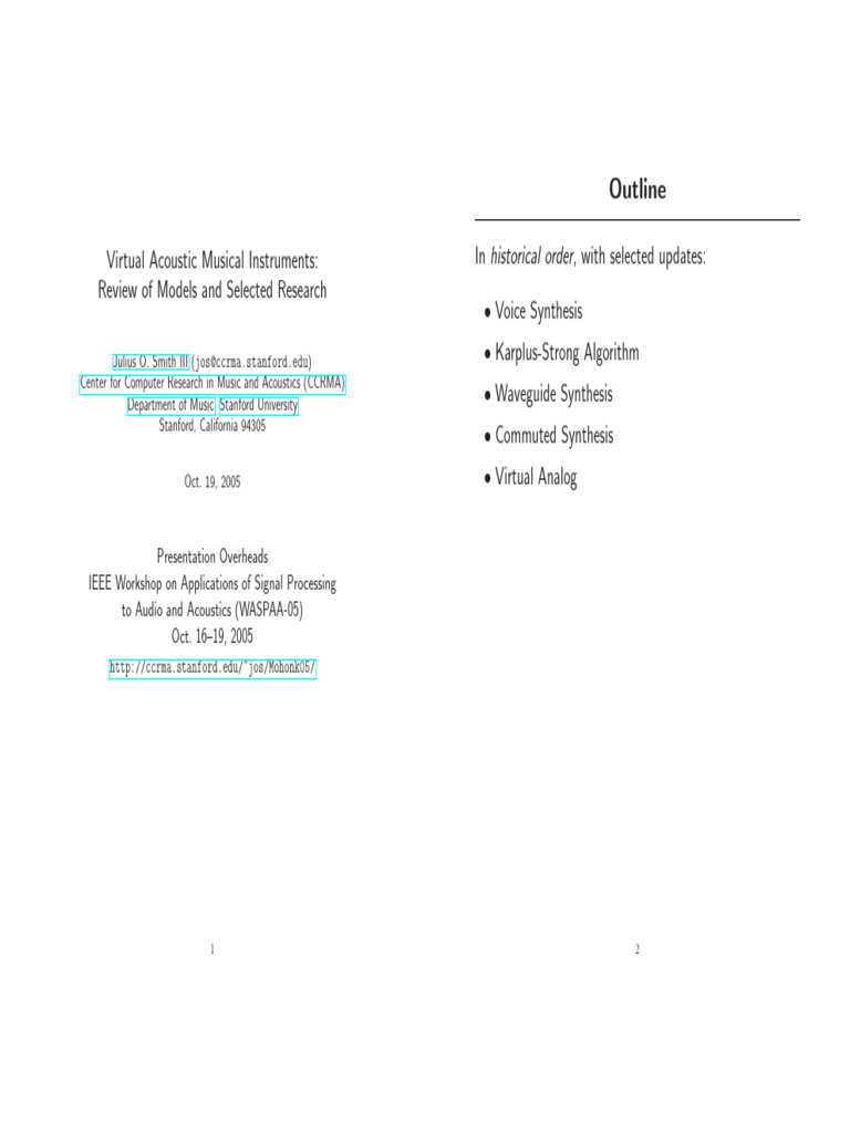 Virtual Acoustic Instruments Overview | PDF | String Instruments ...