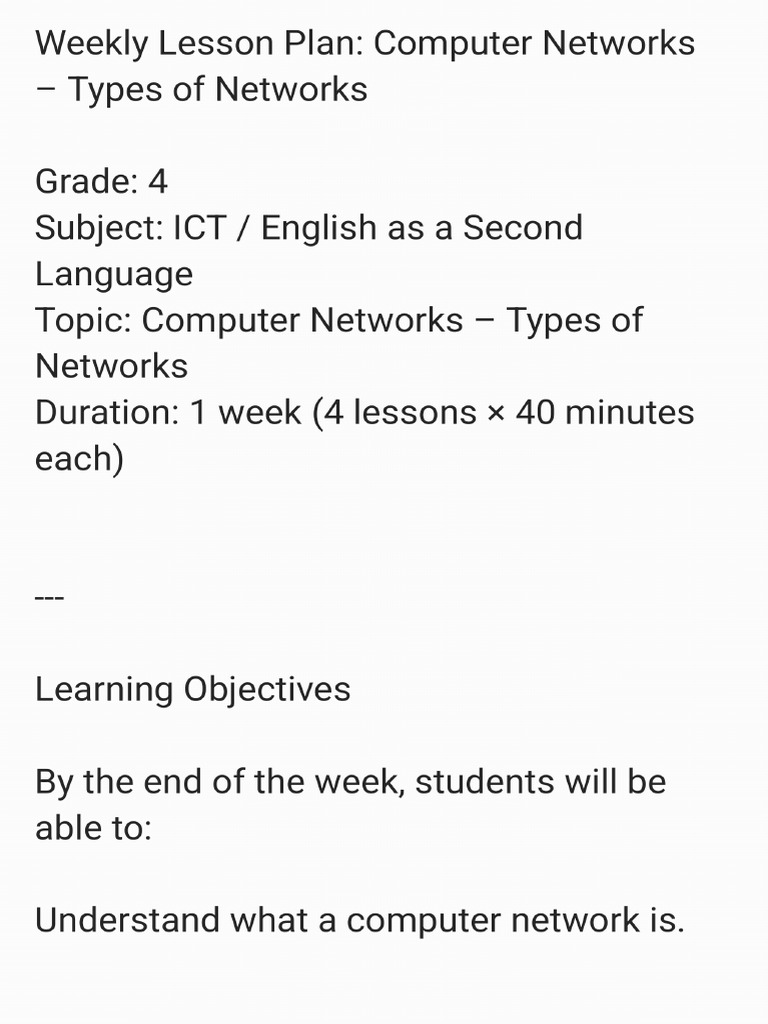 Grade 4 Plan | PDF