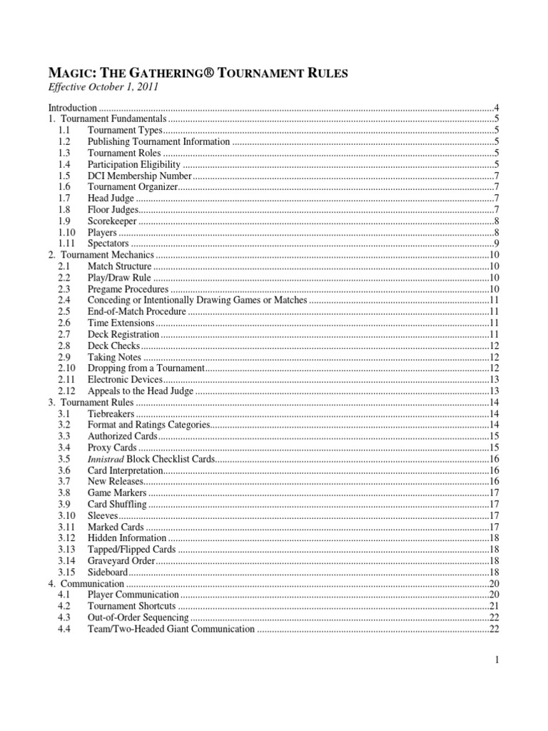 Magic the Gathering Tournament Rules PDF2 Trading Cards Ephemera