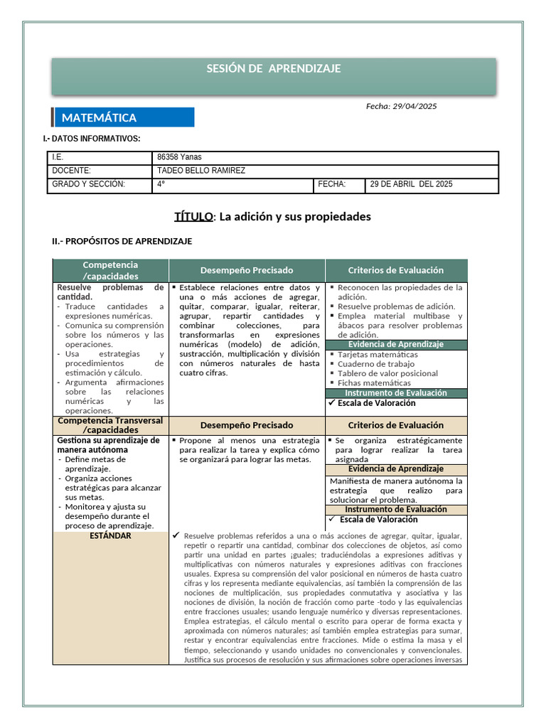 Propiedades de la Adición en Matemáticas | PDF | Aprendizaje | Número ...