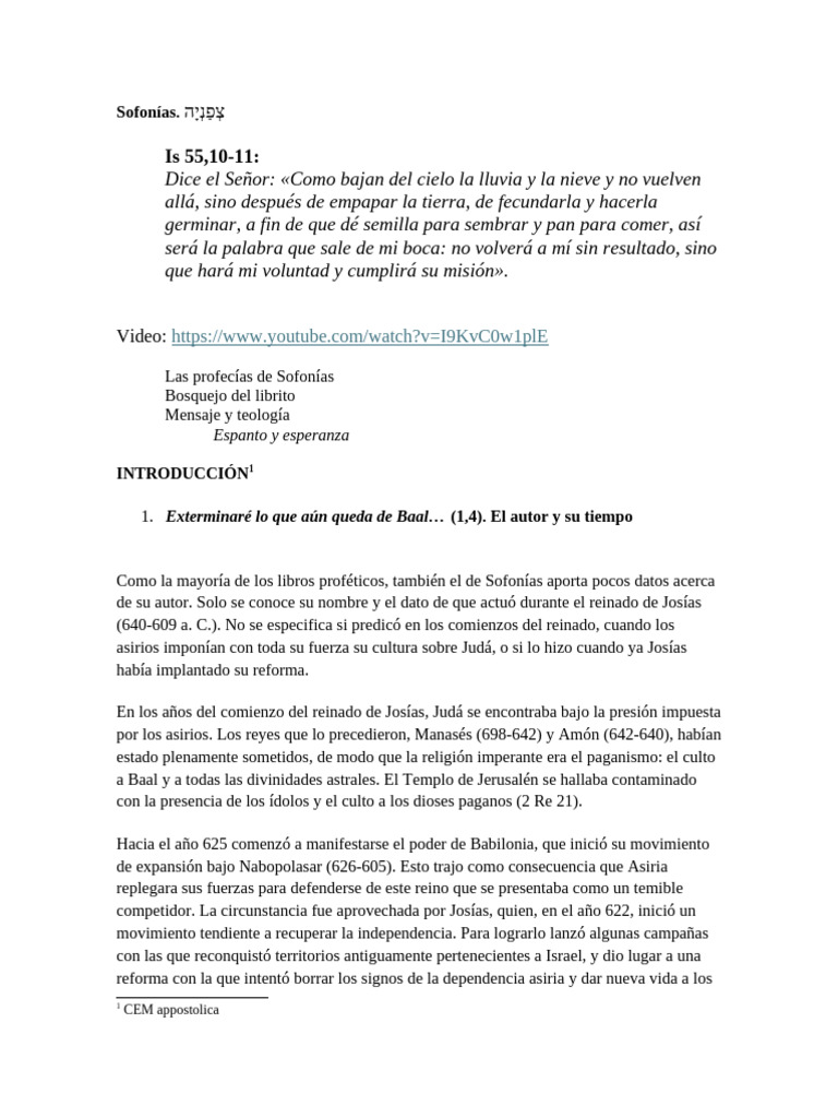 Profecías y Teología de Sofonías | PDF | Profecía | Asiria