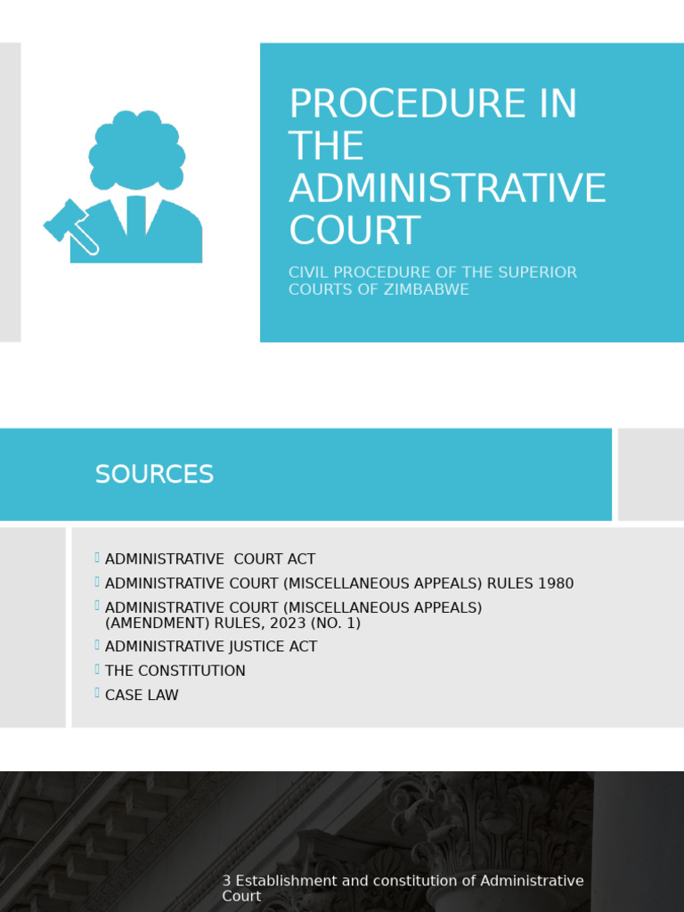 Zimbabwe Administrative Court Procedures | PDF | Jurisdiction | Appeal