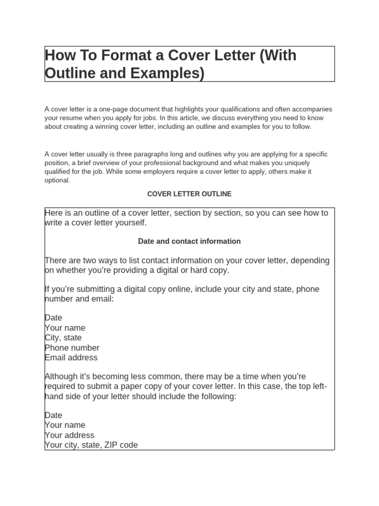How To Format A Cover Letter GUIDELINE | PDF | Résumé | Web Design