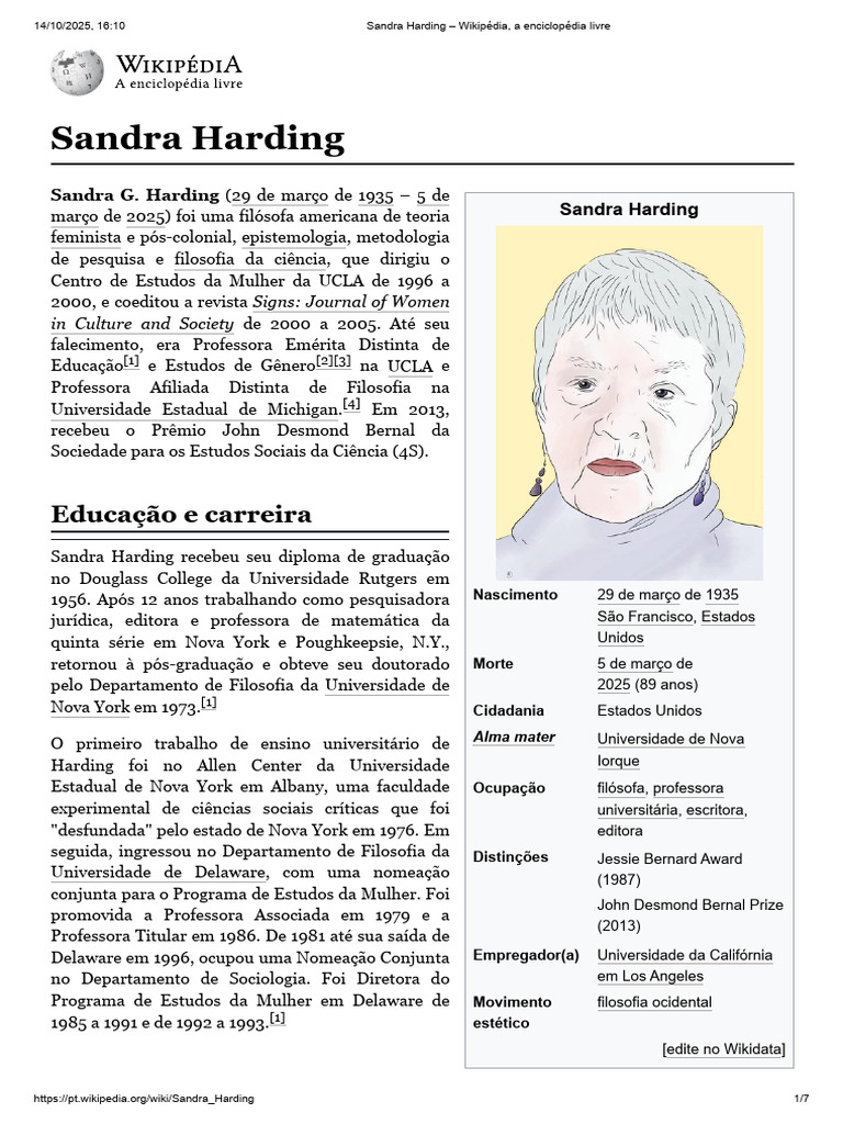 Legado de Sandra Harding na Filosofia Feminista | PDF | Science ...