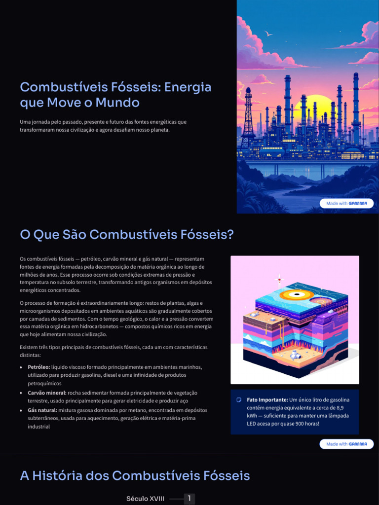 Combustiveis Fosseis Energia Que Move o Mundo | PDF | Combustíveis ...