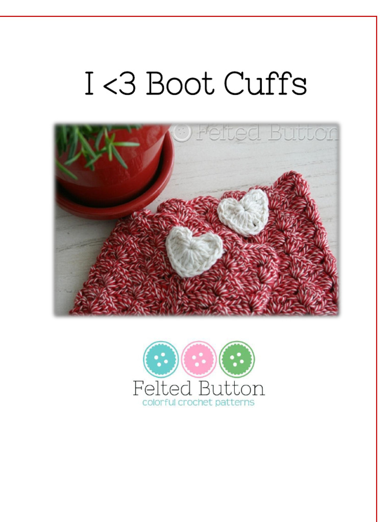 I Heart Boot Cuffs Pattern | PDF
