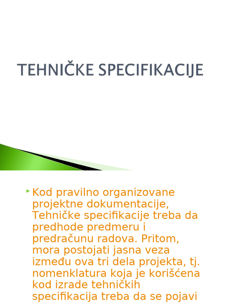 Tehnicke Specifikacije | PDF