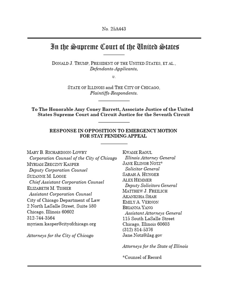 Illinois SCOTUS Response Draft Final To File | PDF | Injunction | U.S ...