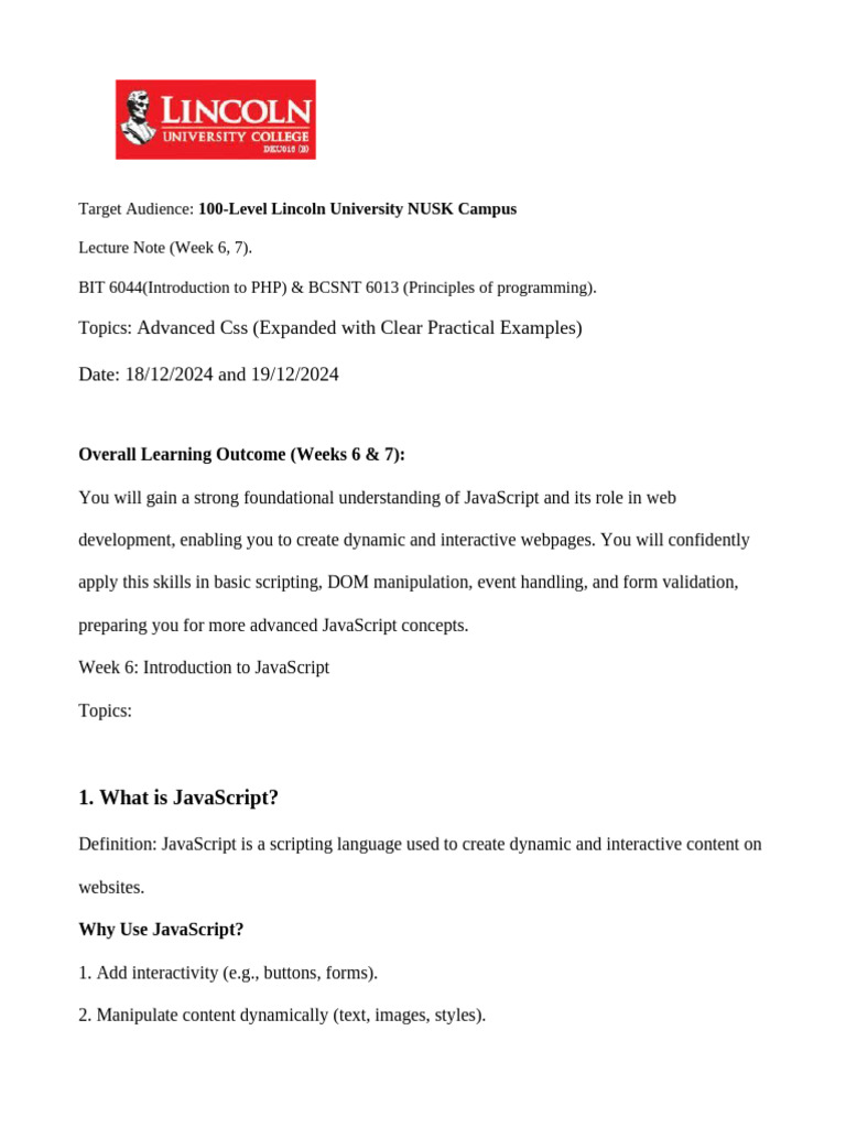 JavaScript Basics for Web Development | PDF | Java Script | Scripting ...