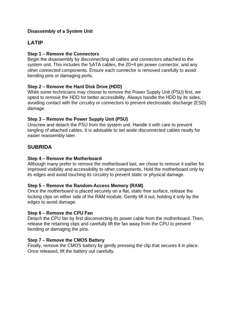 System Unit Disassembly and Assembly Guide | PDF | Electrical Connector ...