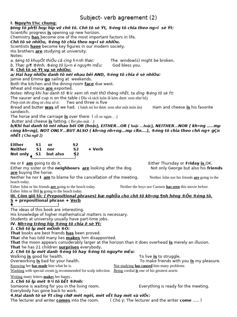 Latest Subject Verb Agreement | PDF | English Language