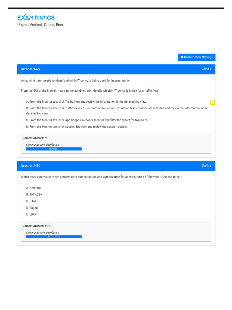 PCNSE Exam - Free Actual Q&as, Page 1 - ExamTopics | PDF | Proxy Server ...