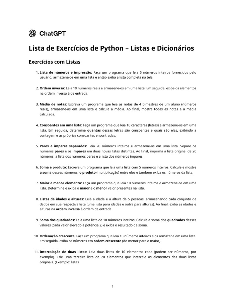 Exercícios Práticos de Python | PDF | Números | Número primo