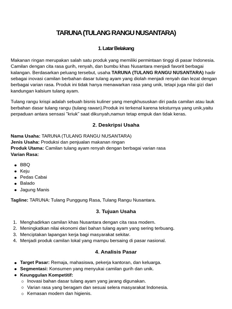 Camilan Tulang Rangu Nusantara Renyah | PDF