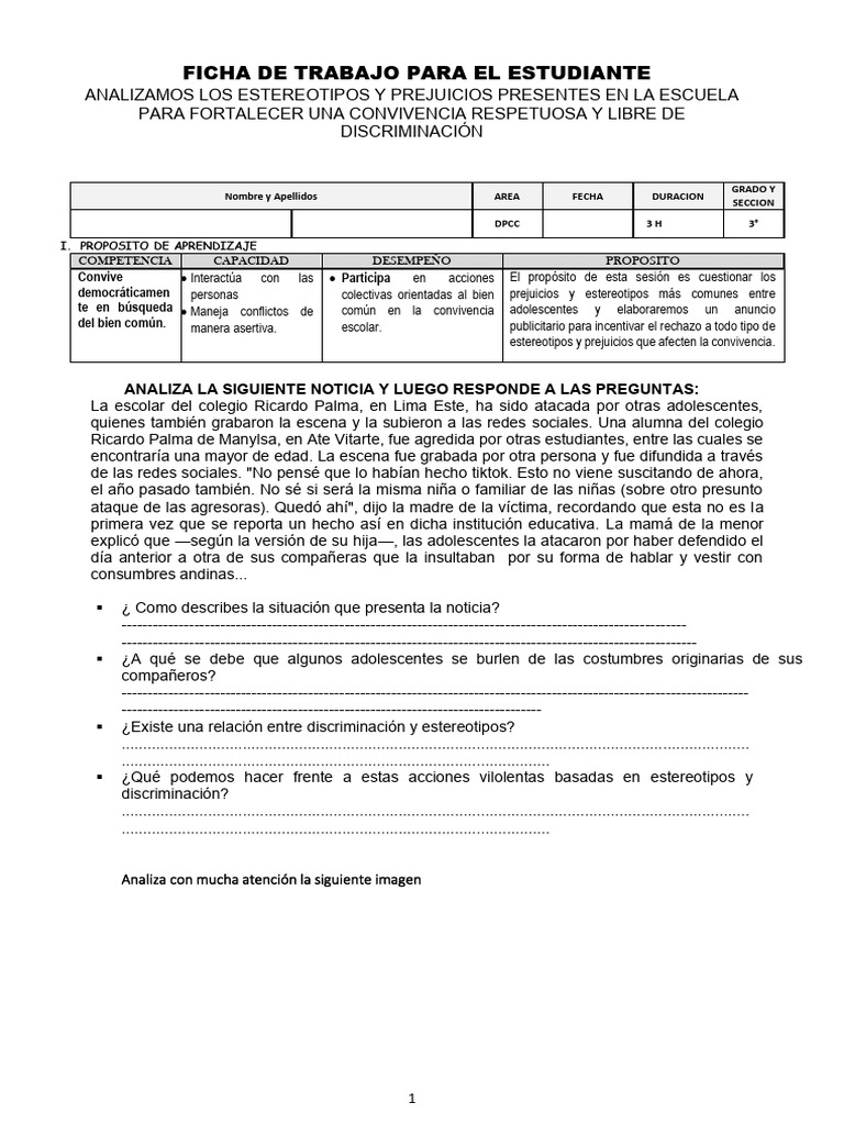 Estereotipos y Prejuicios en la Escuela | PDF | Estereotipos