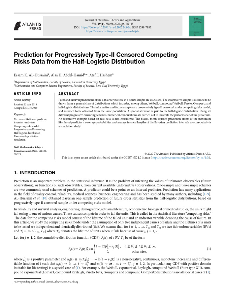 Prediction For Progressively Type II Censored Competing | PDF ...