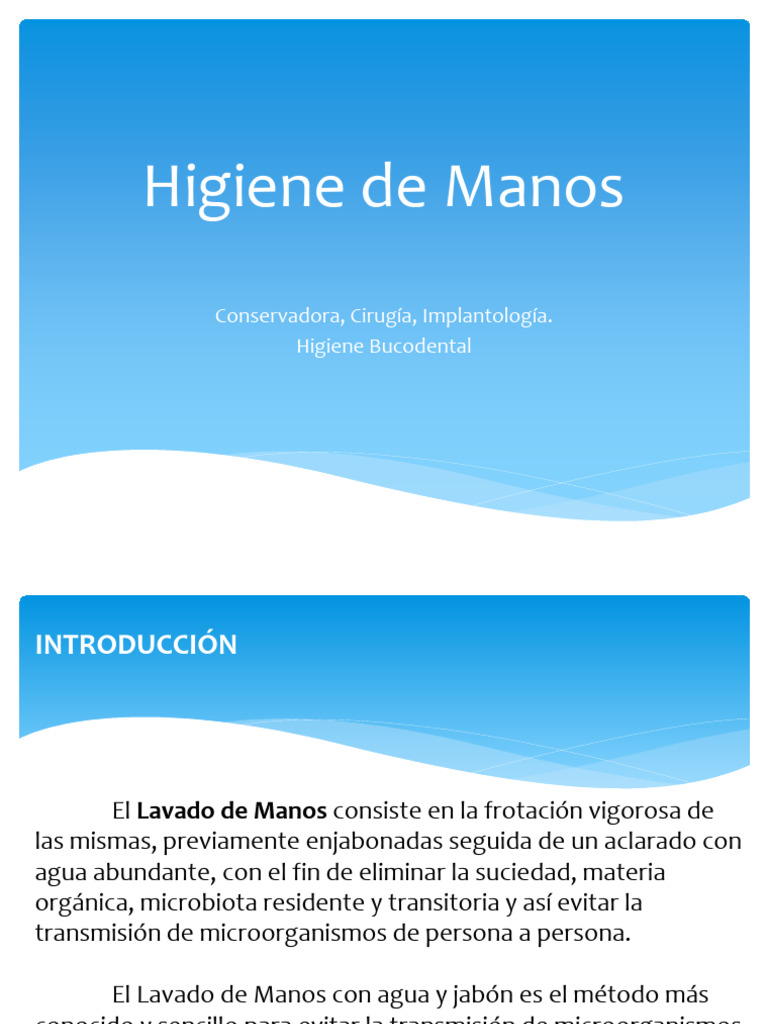 Higiene de Manos: Técnicas y Recomendaciones | PDF | Lavado de manos