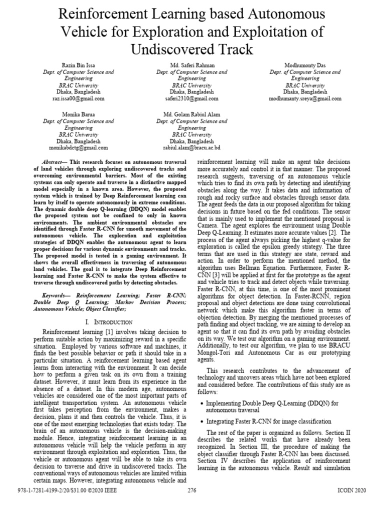 Autonomous Vehicle Exploration with RL | PDF | Applied Mathematics ...