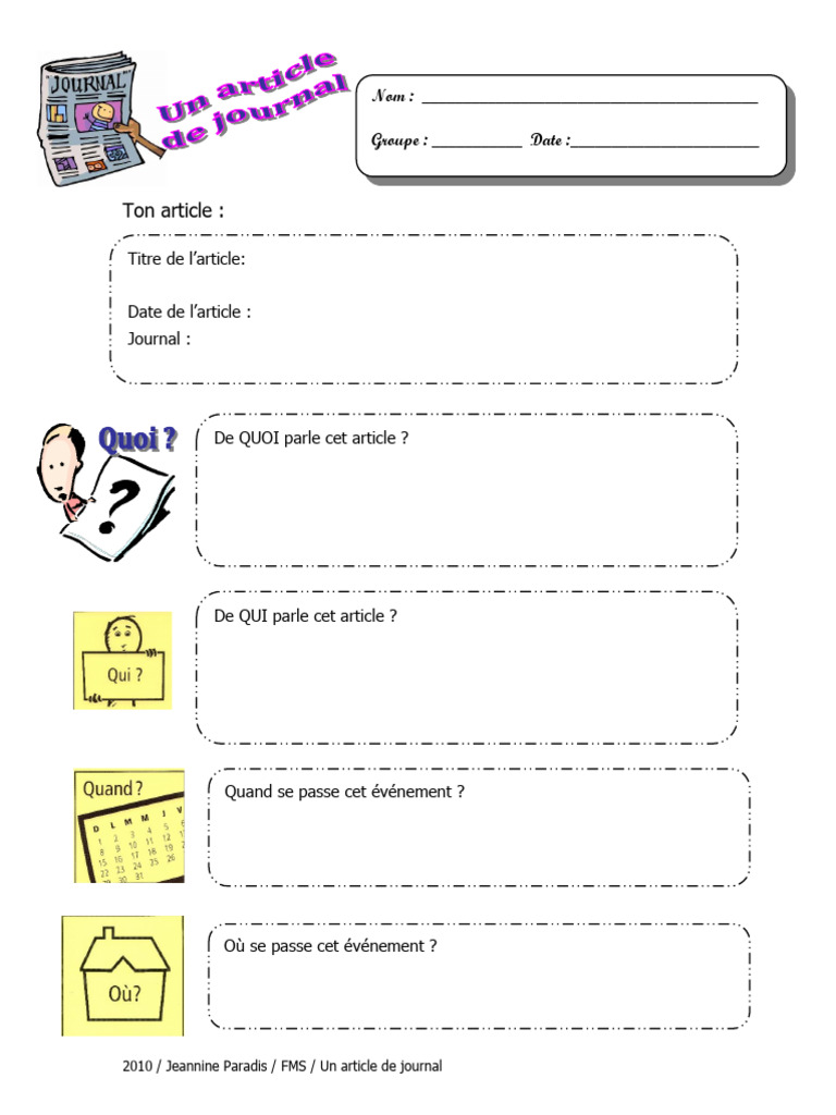 Questionnaire sur un article de journal | PDF