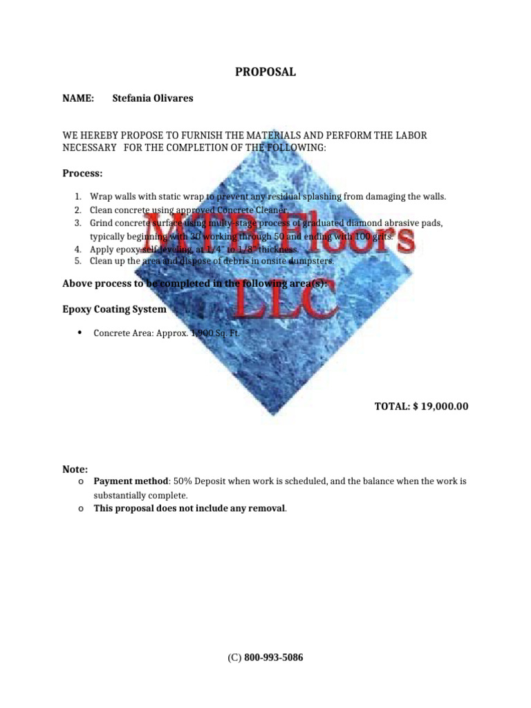 Concrete Epoxy Coating Proposal | PDF | Concrete | Abrasive