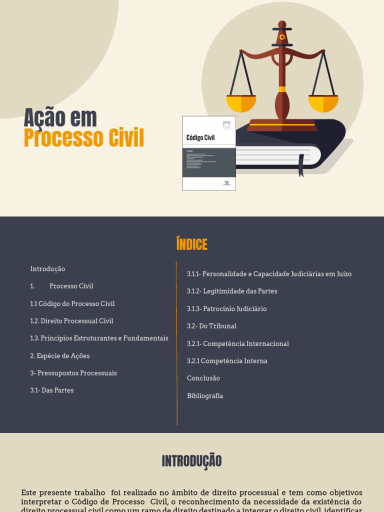 Ação e Princípios do Processo Civil | PDF | Processo civil | Prova ...