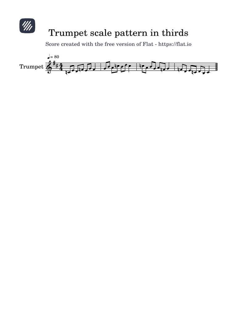 Trumpet Scale Pattern in Thirds | PDF
