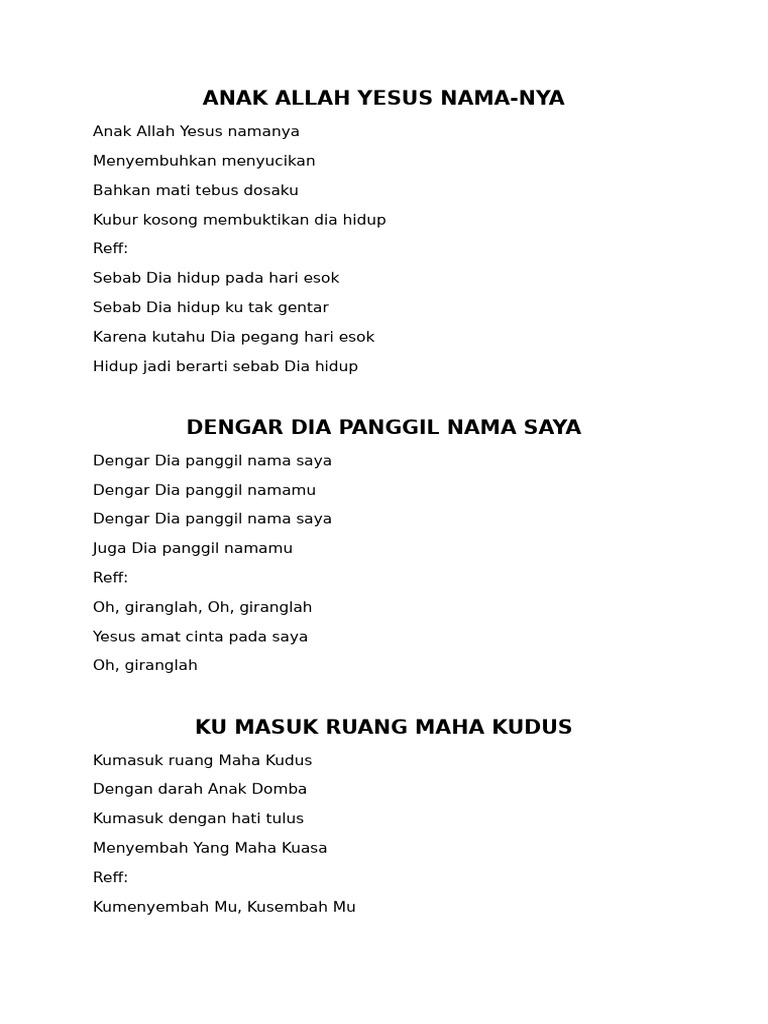 Lirik "Saat yang Indah Tibalah Sudah" | PDF
