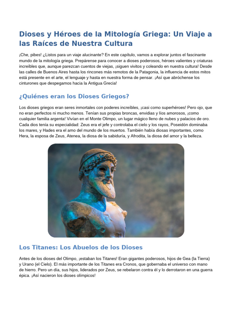 Dioses y Héroes de la Mitología Griega | PDF | Mitología griega | Zeus