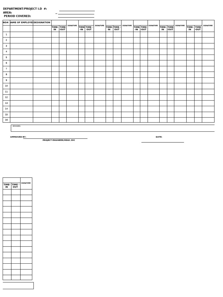 Employee Time Tracking Document | PDF