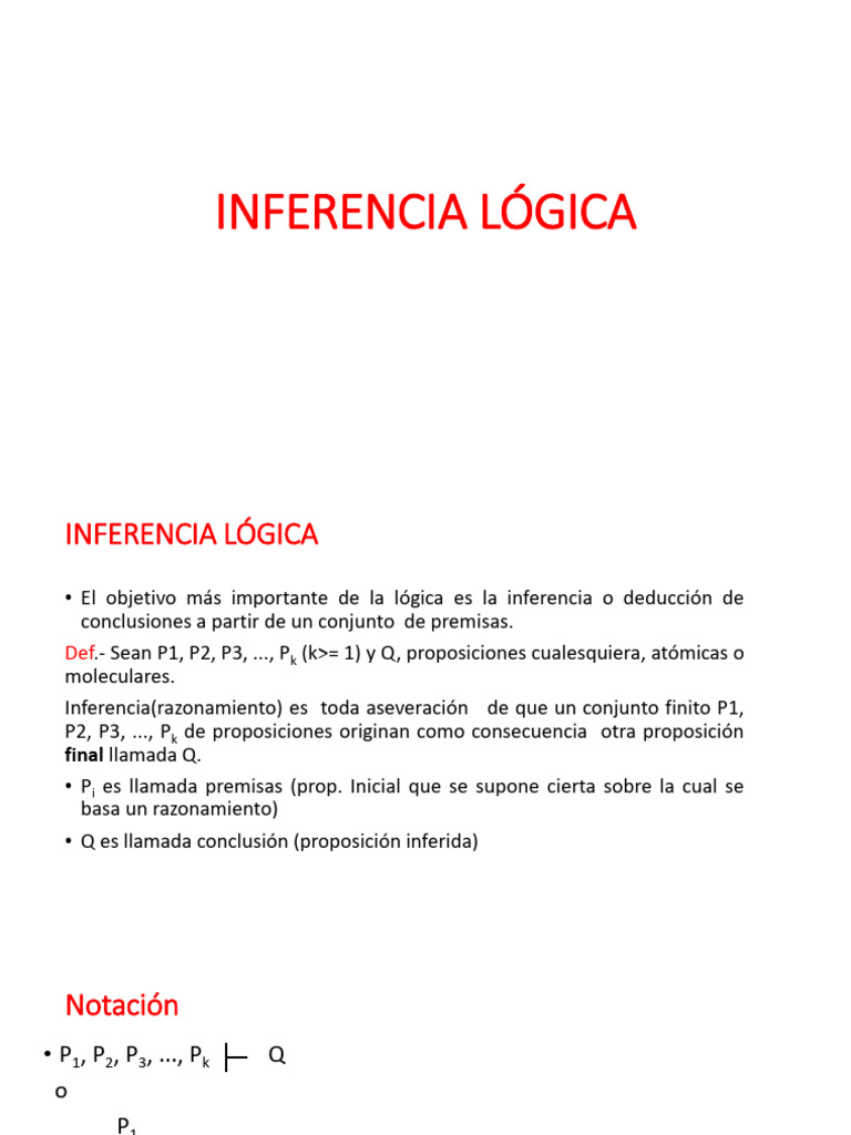 Inferencia Lógica y Reglas de Razonamiento | PDF | Razonamiento ...