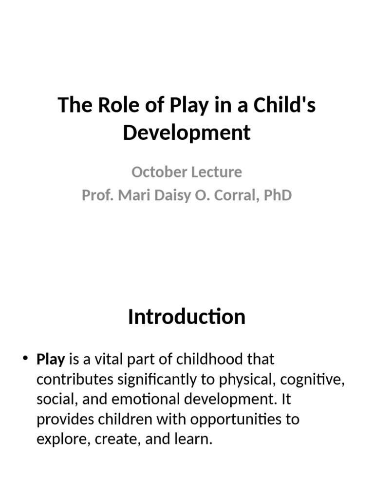 Importance of Play in Child Development | PDF | Psychological ...