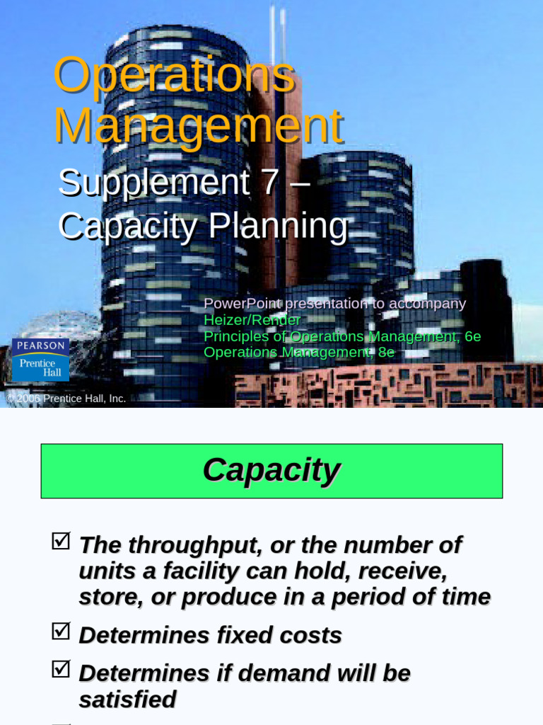 Supp - Chapter 7, Capacity Planning | PDF | Net Present Value | Demand