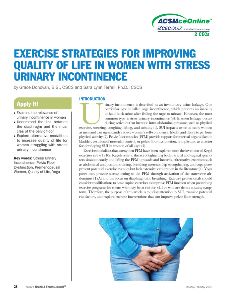 Exercise Strategies for Women's SUI | PDF | Urinary Incontinence | Pelvis