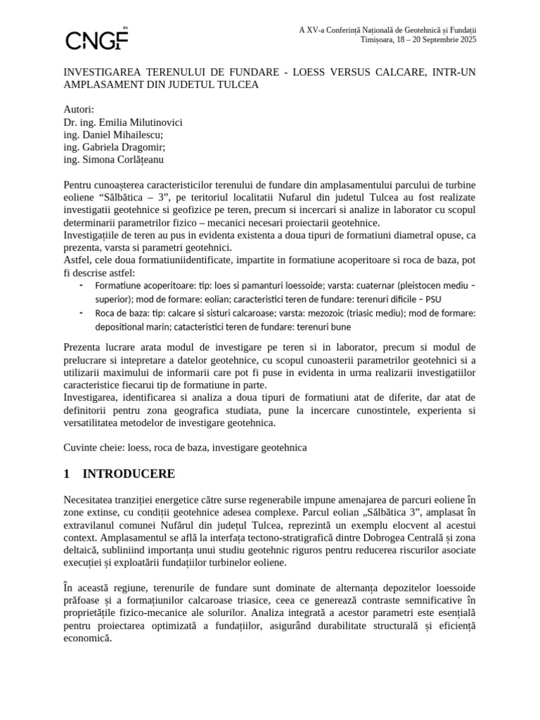 Investigarea Geotehnica Rev2 | PDF