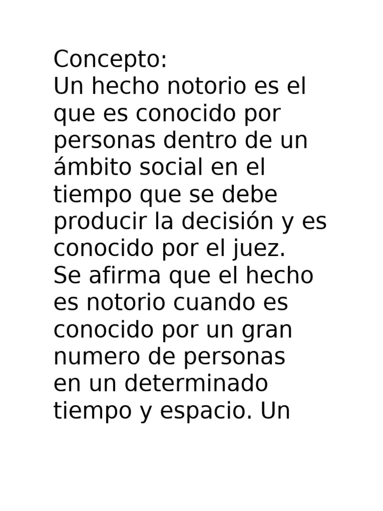 Hecho Notorio | PDF | Sentencia (ley) | Ley procesal