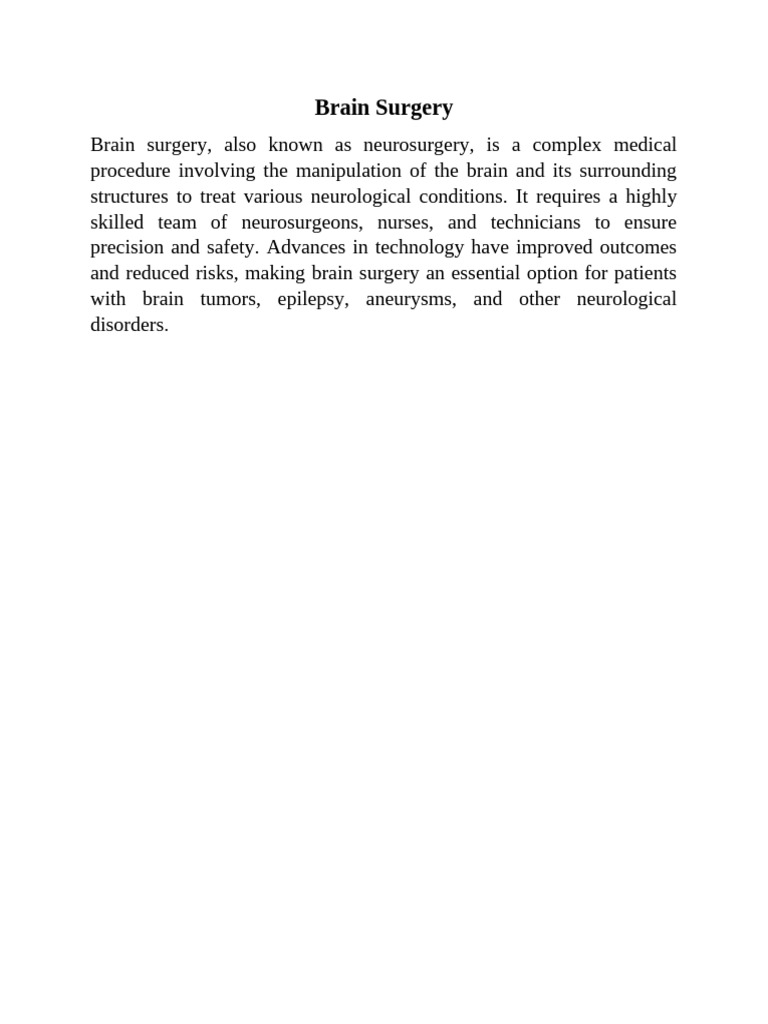 Brain Surgery | PDF