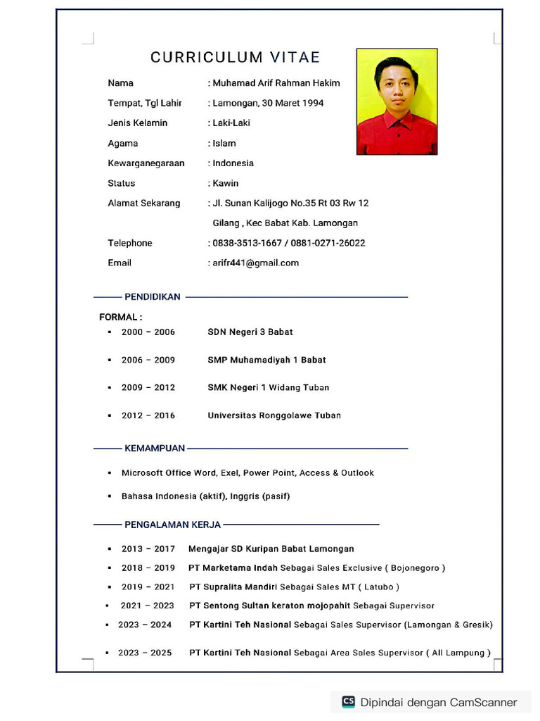 CV Arif | PDF
