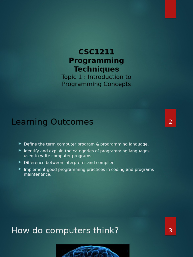 Introduction to Programming Concepts | PDF | Computer Programming ...