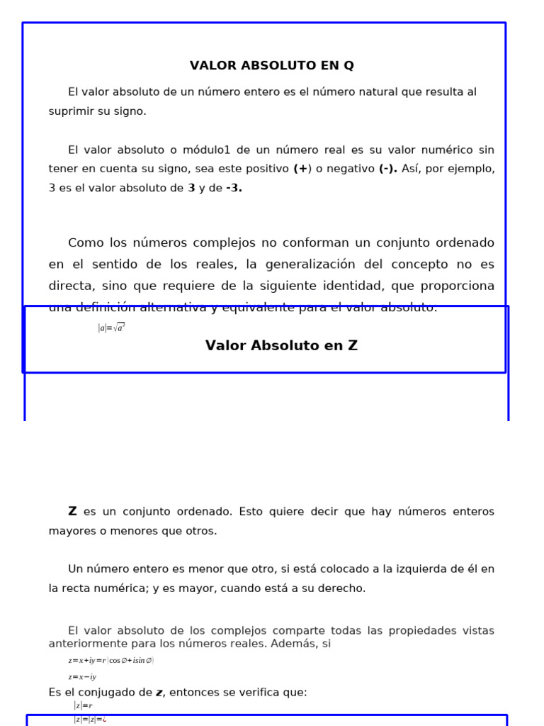 Valor Absoluto en Números Enteros | PDF