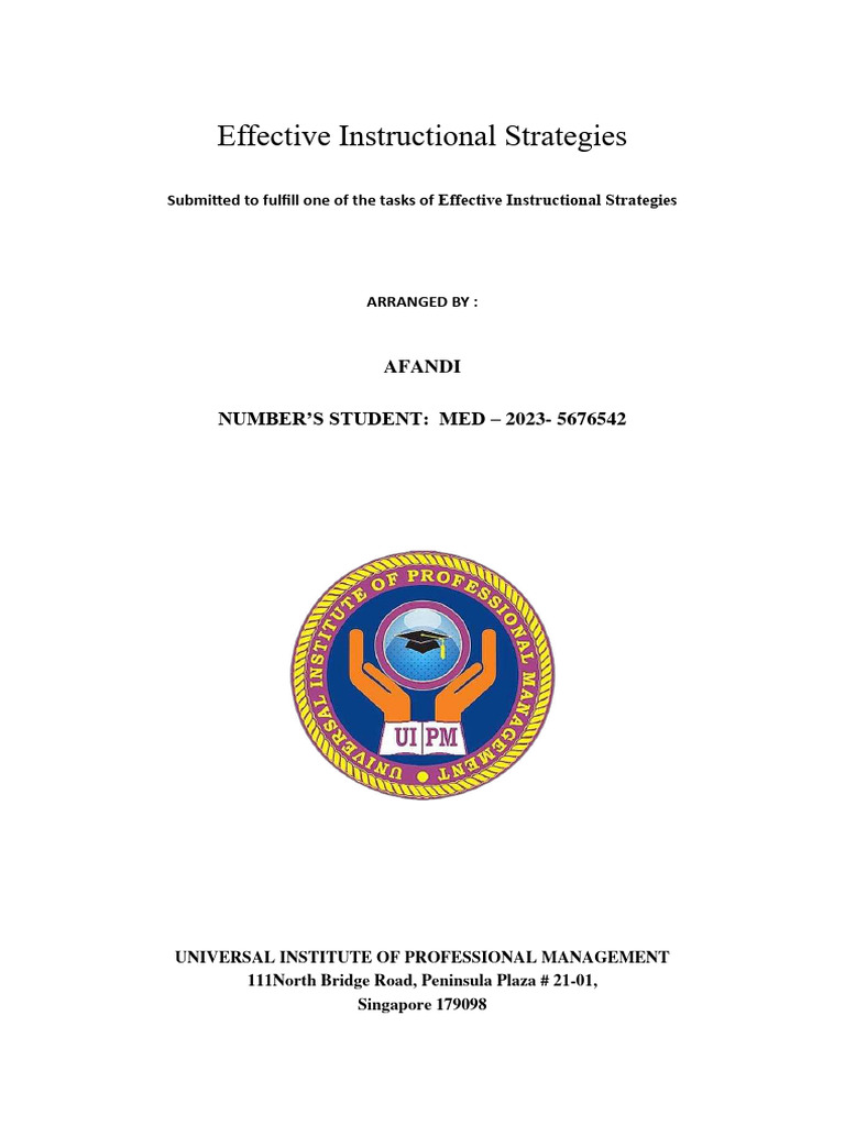 Effective Instructional Strategies | PDF | Teachers | Learning