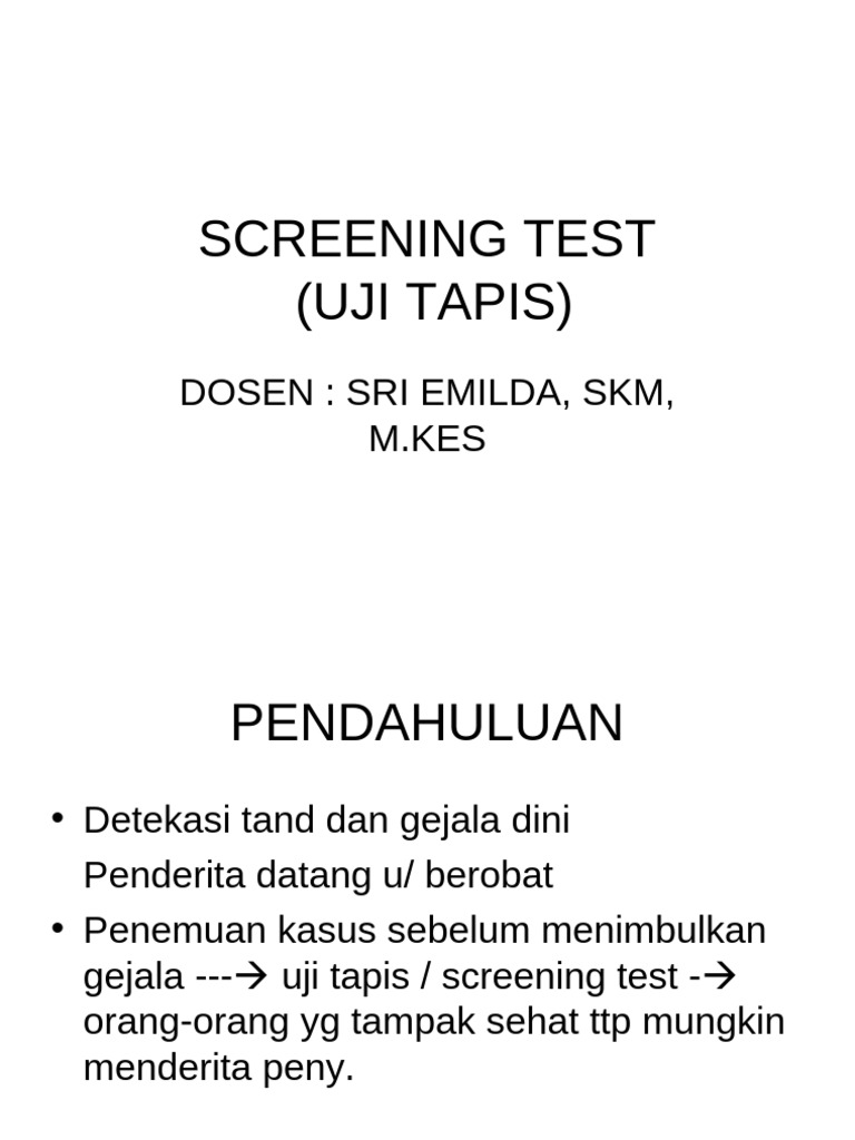 Screening Test | PDF