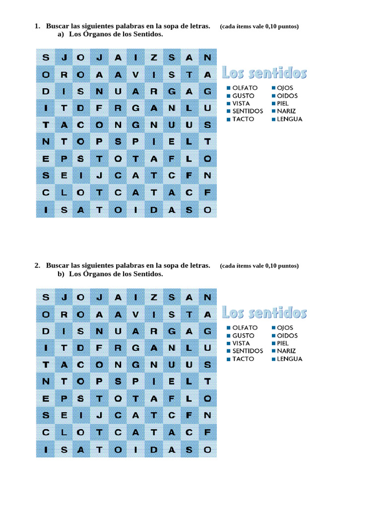 Buscar Las Siguientes Palabras en La Sopa de Letras | PDF