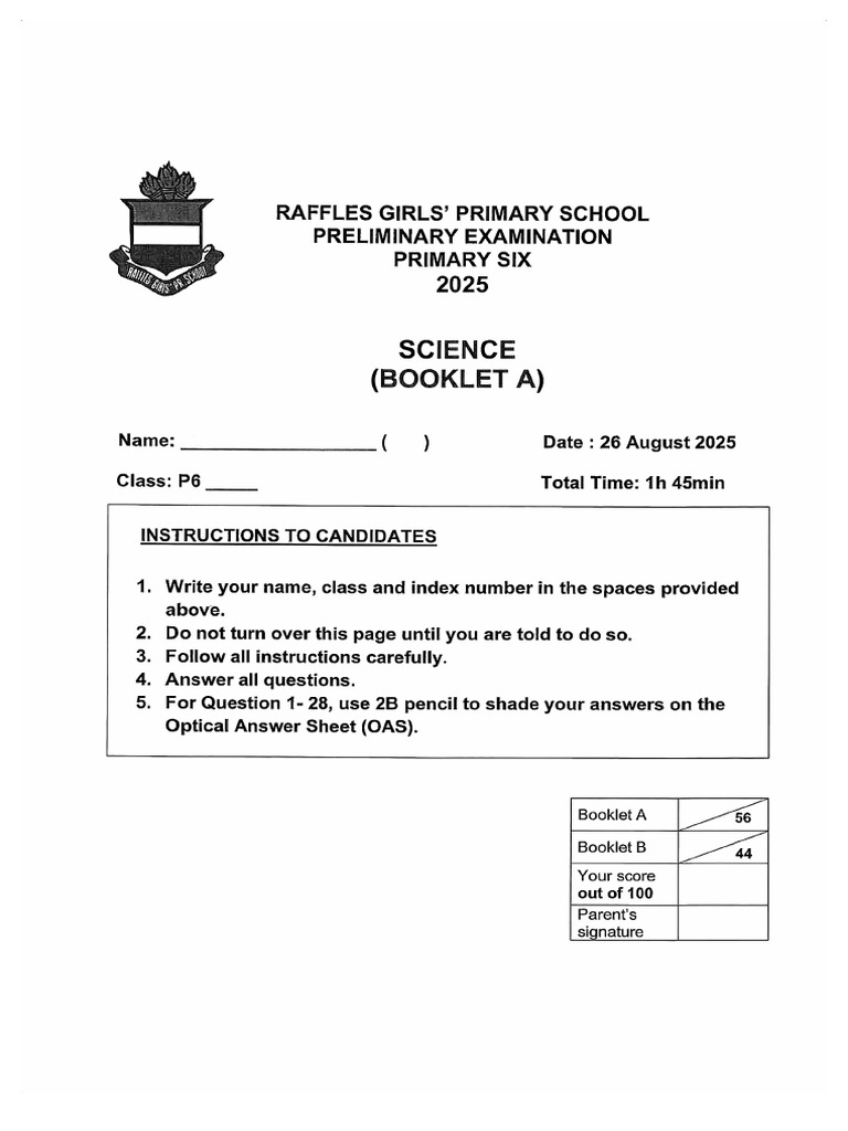 P6 Science Syllabus Overview 2025 | PDF | Force | Water