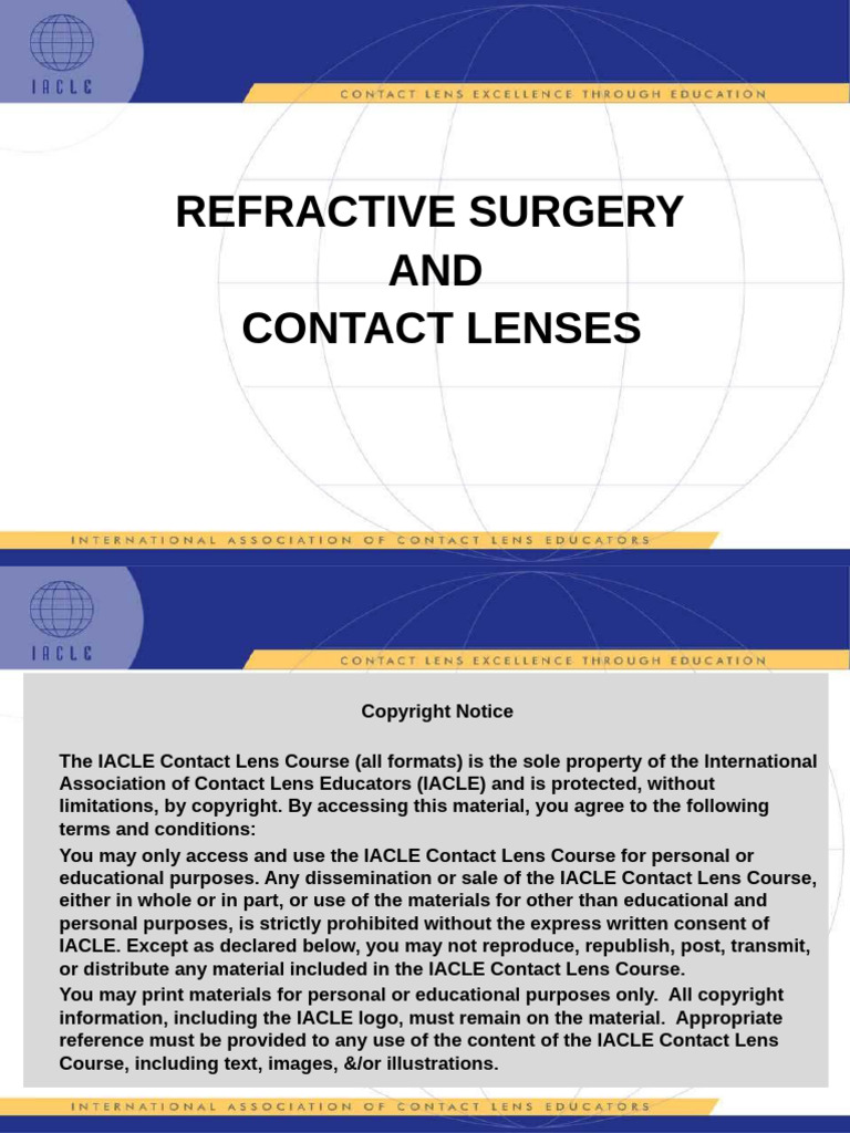 Refractive Surgery and Contact Lenses Guide | PDF | Cornea | Ophthalmology