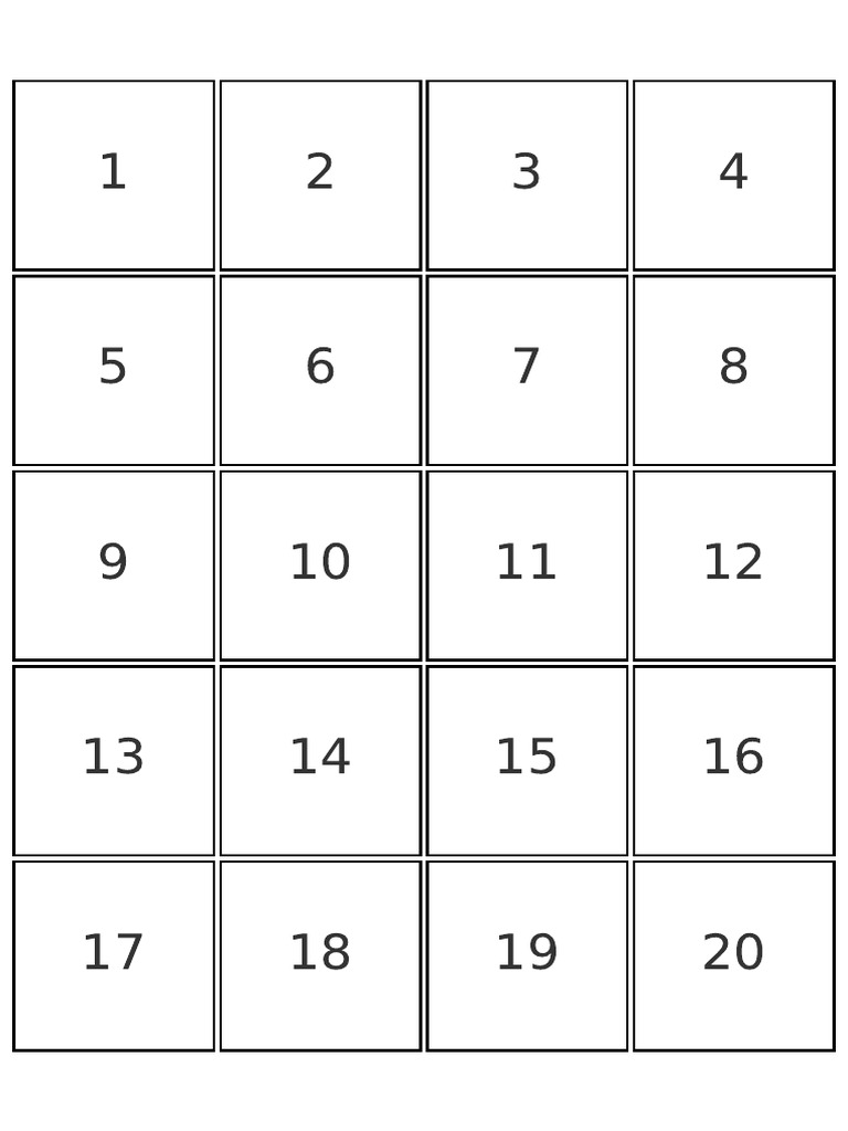 Numbered Squares A4 | PDF