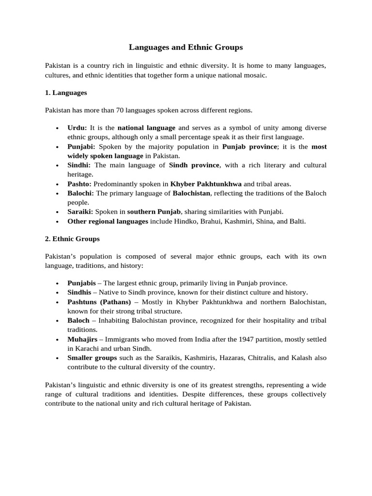 Languages and Ethnic Groups | PDF