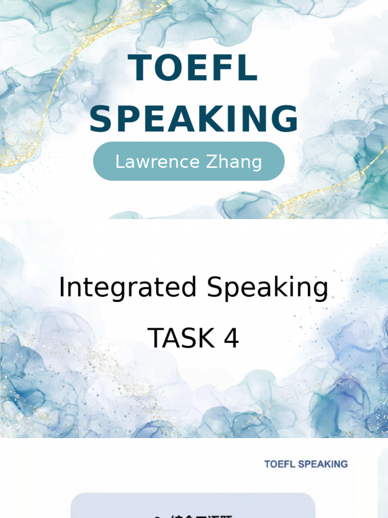 TOEFL Speaking-Task 4 | PDF